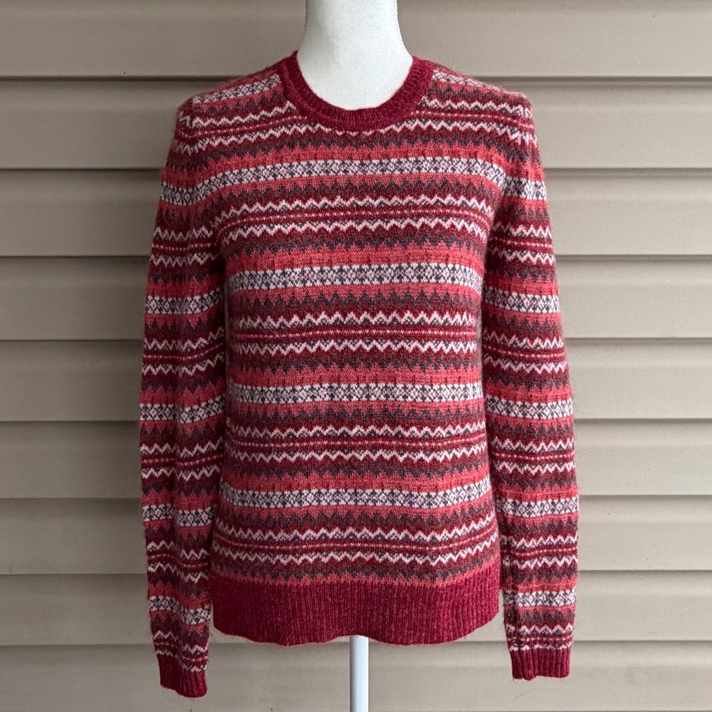 •LOFT• Lightweight Wool Blend Fair Isle Sweater - Size Small